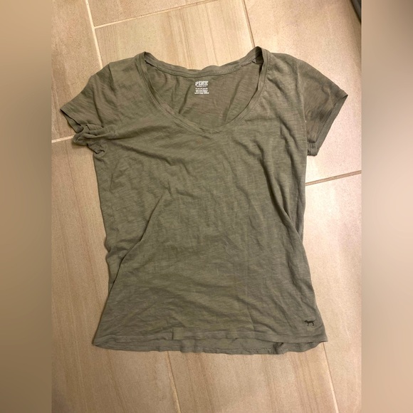 PINK Victoria's Secret Tops - victoria secret PINK green tee